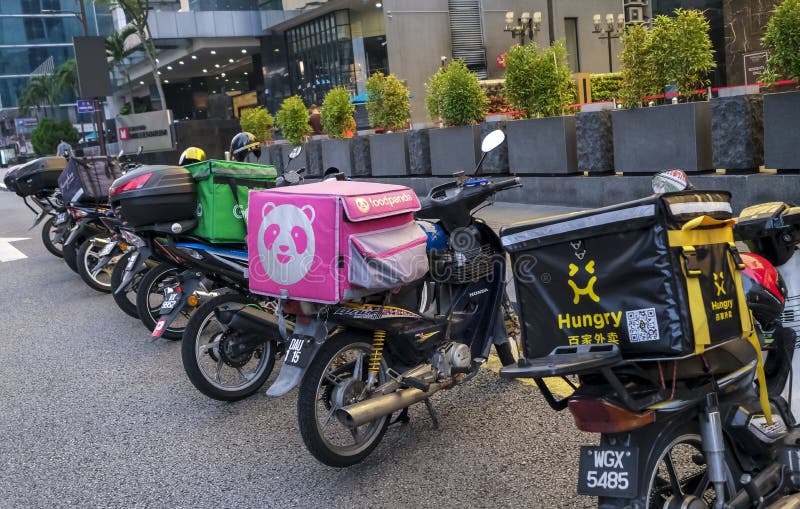 Food Delivery Service Rider Using Motorcycle Editorial Photography ...