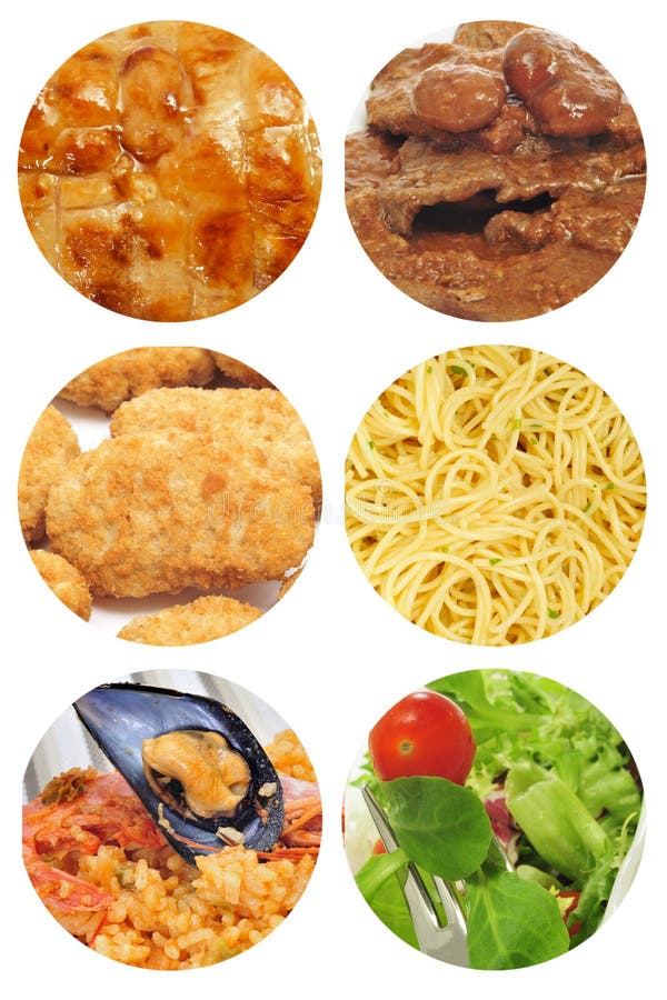 Food dishes collage