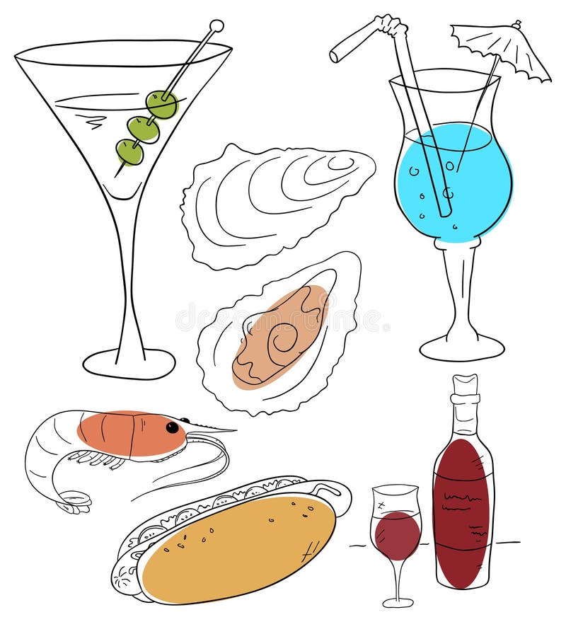 Food and drink stock vector. Illustration of brown, doodle 25004309