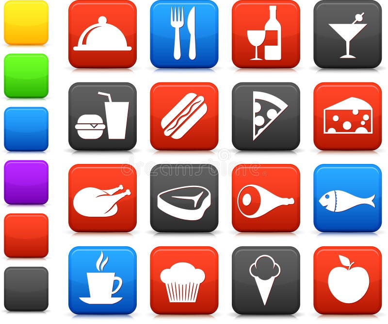 Food and drink icon collection vector illustration Food and drink icon collection vector illustration
