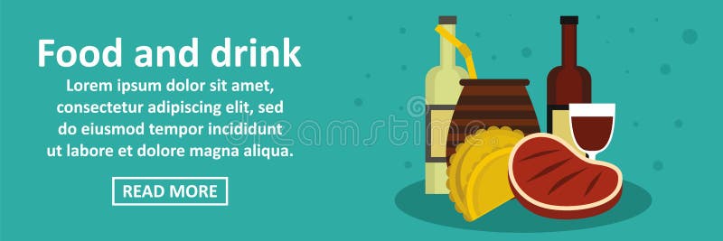 Food and drinks argentina banner horizontal concept. Flat illustration of food and drinks argentina banner horizontal vector concept for web