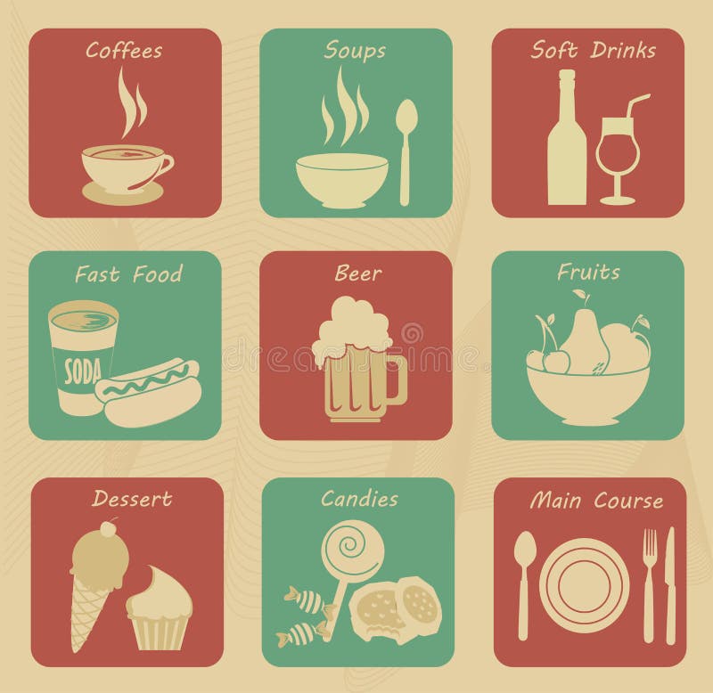 Food and drinks icons