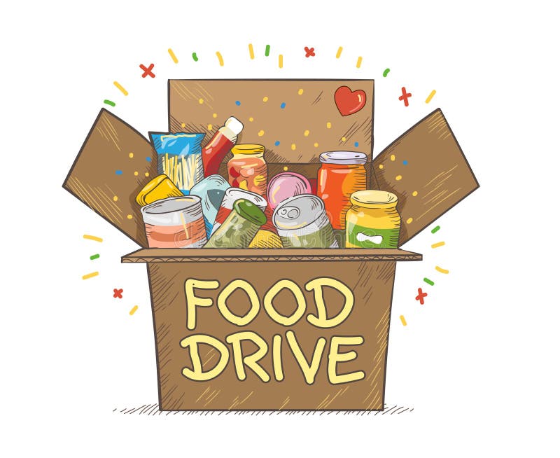 Food Drive charity movement logo vector illustration