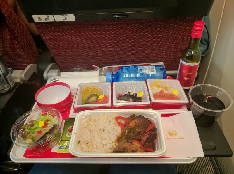 Food on an Economy Class Plane, Japanese Airlines Editorial Stock Image ...