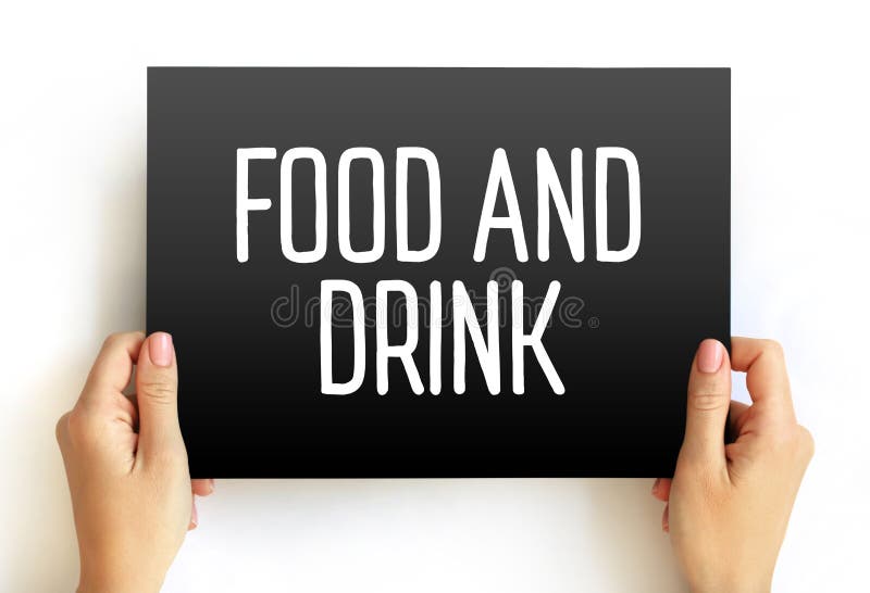 Food & Drink text on card, concept background royalty free stock photography