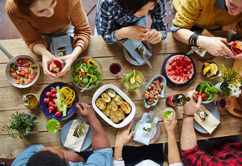Food for friends stock photo. Image of multiethnic, friends - 70498468
