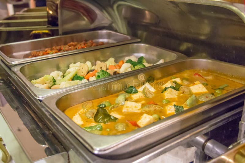 Food in Hot Dish for Buffet Stock Photo - Image of cook, dinner: 145537810