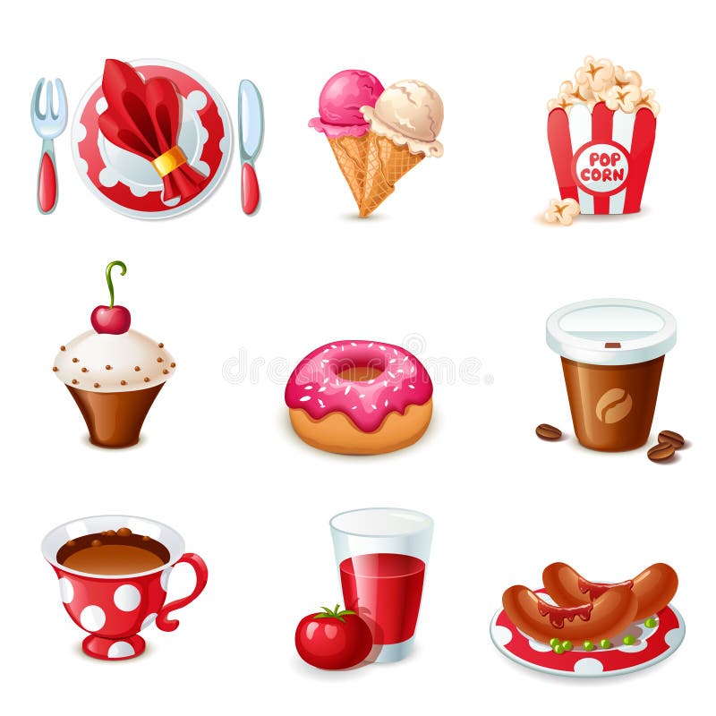 Food icons royalty free illustration