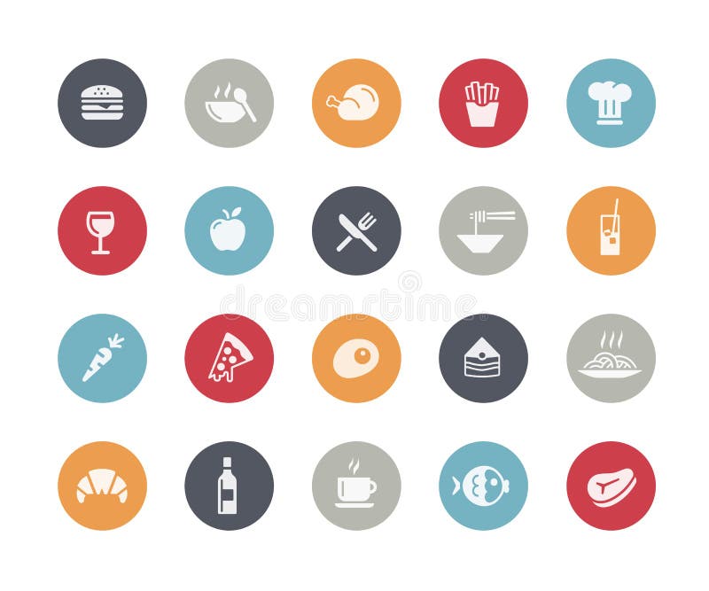 Food Icons Set 1 of 2 // Basics Stock Vector Illustration of carrot