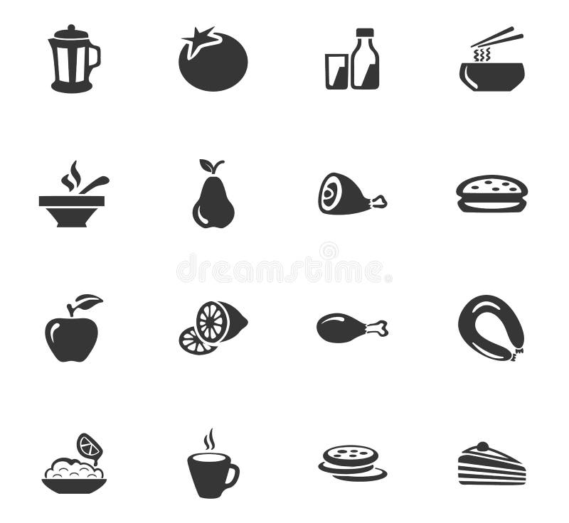 Food icons set stock vector. Illustration of lemon, kettle 88142599