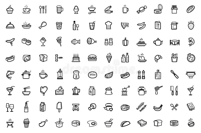 Set of food icons meat dishes Royalty Free Vector Image