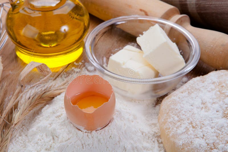 Flour, eggs, oil stock image. Image of homemade, freshness 2270093