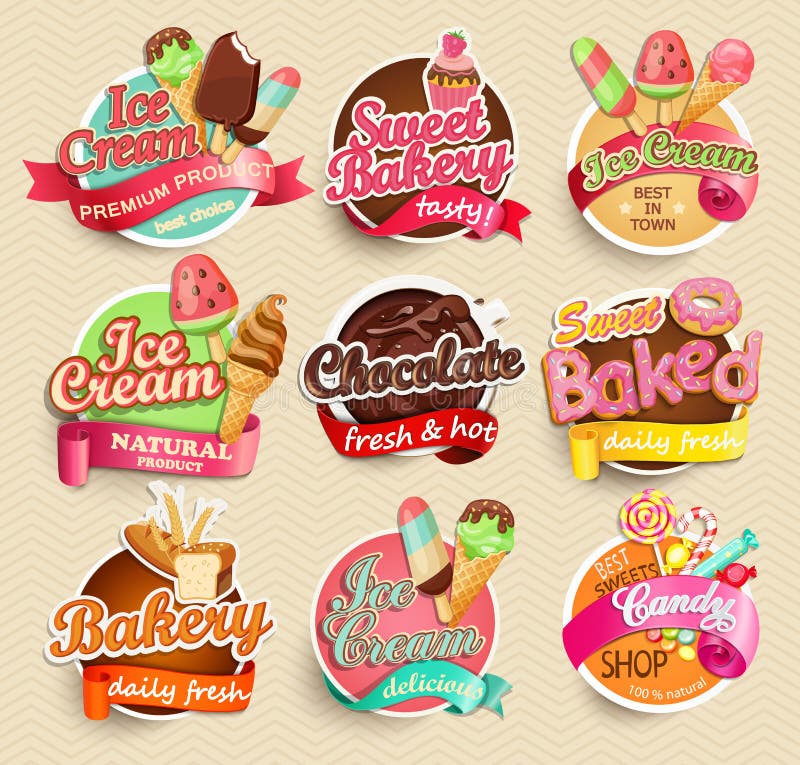Download Food Label and Sticker. stock vector. Illustration of ...