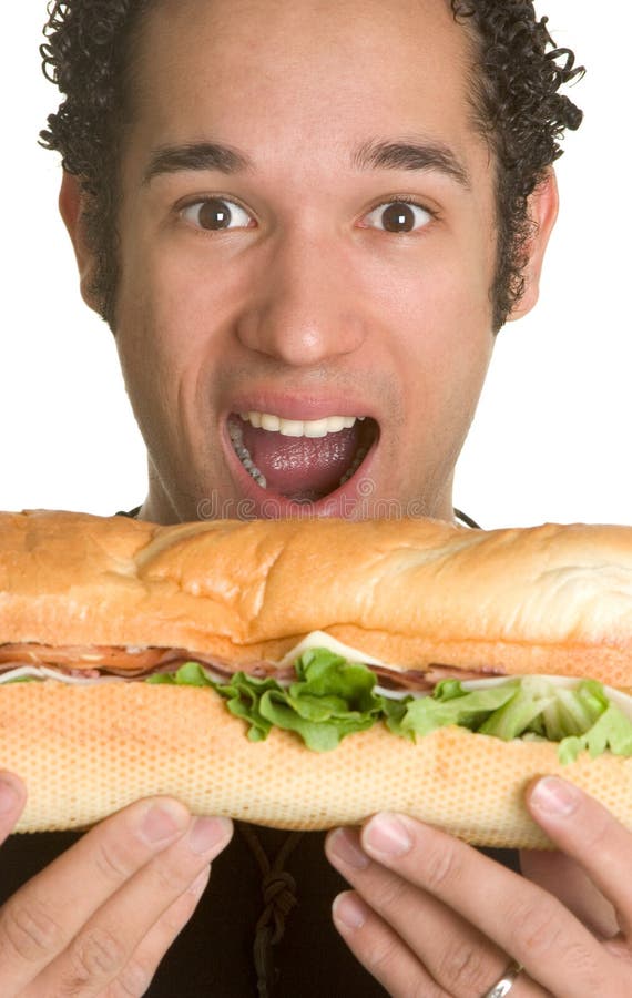Man Holding Sandwich stock image. Image of roll, holding 4640493