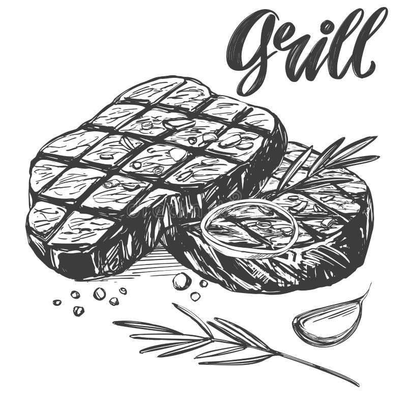 Food Meat, Steak, Roast Grilled,Generative AI Stock Illustration ...