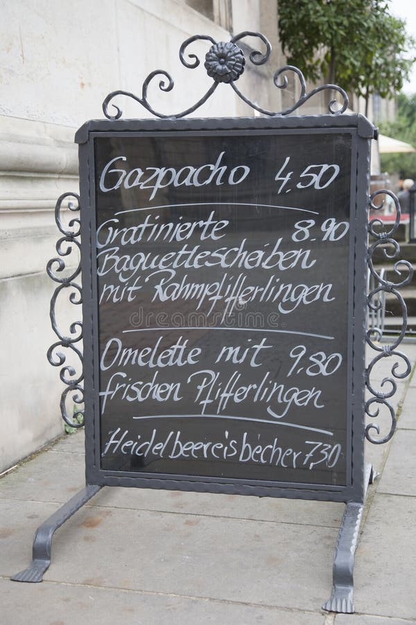 Food Menu in German stock photo. Image of food, cafe 40367300