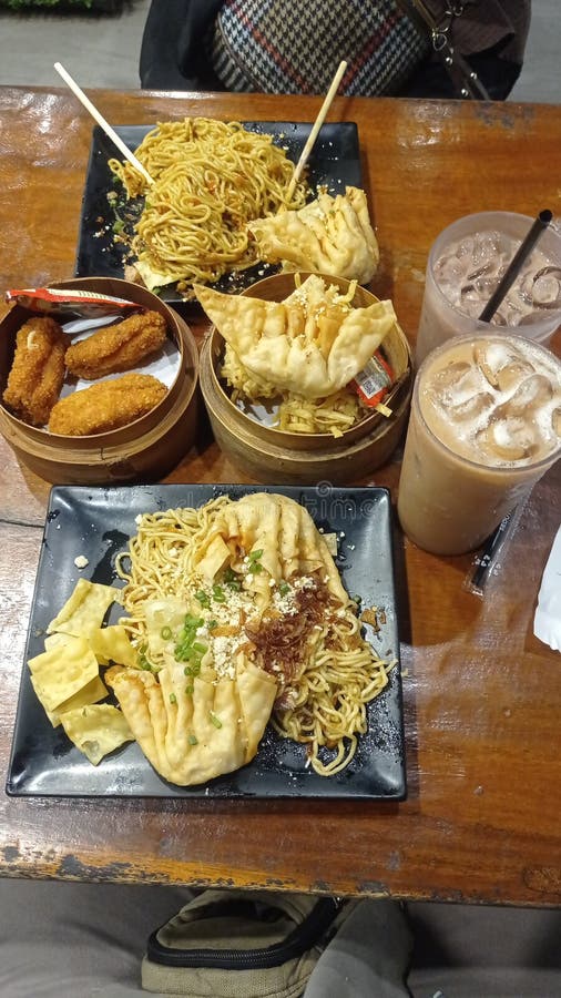 Food Noodles and Drinking, Nugget in Restaurant Stock Image Image of