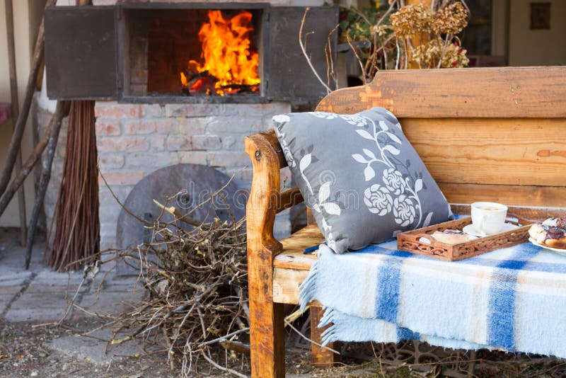 Food on the old bench stock photo. Image of delicious 88926826