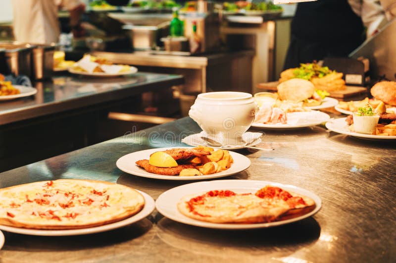 Food Orders on the Kitchen Table Stock Photo Image of fried, dinner