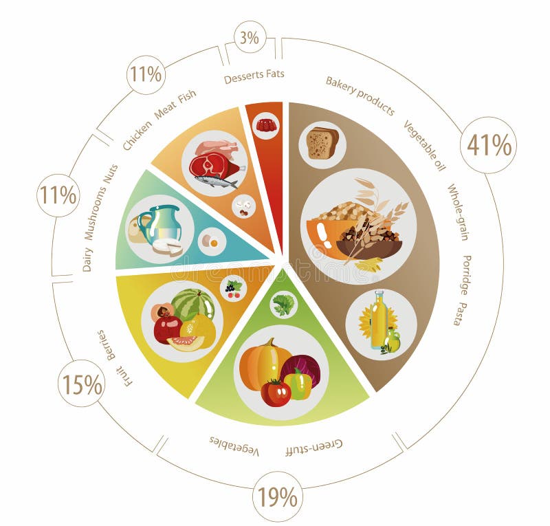 Healthy Diet Food, Balance Nutrition Plate. Vector Health Meal Chart  Infographic, Diet Plan Concept Stock Vector - Illustration of health,  concept: 147323252