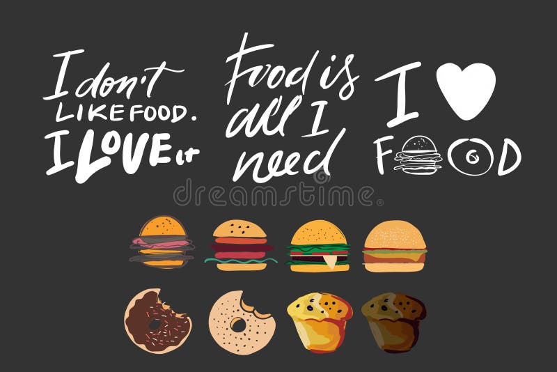 Food quotes. Hand lettering for your design