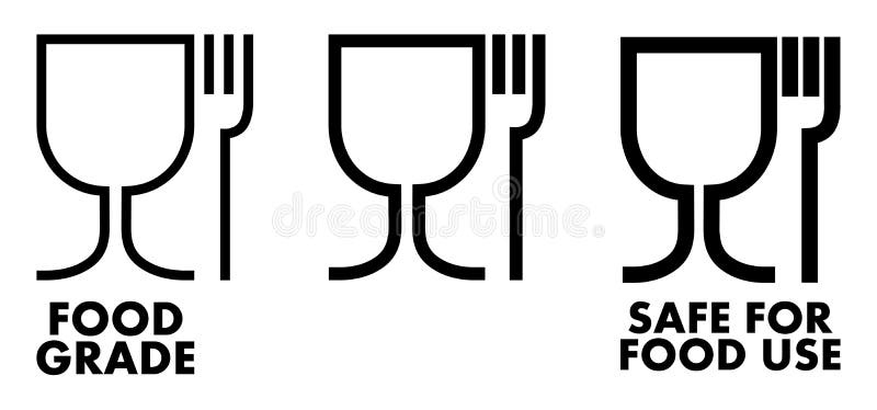 Food Safe Material Sign Wine Glass And Fork Symbol Meaning Plastics Is Safe Stock Vector Illustration Of Fork Healthy 119080790