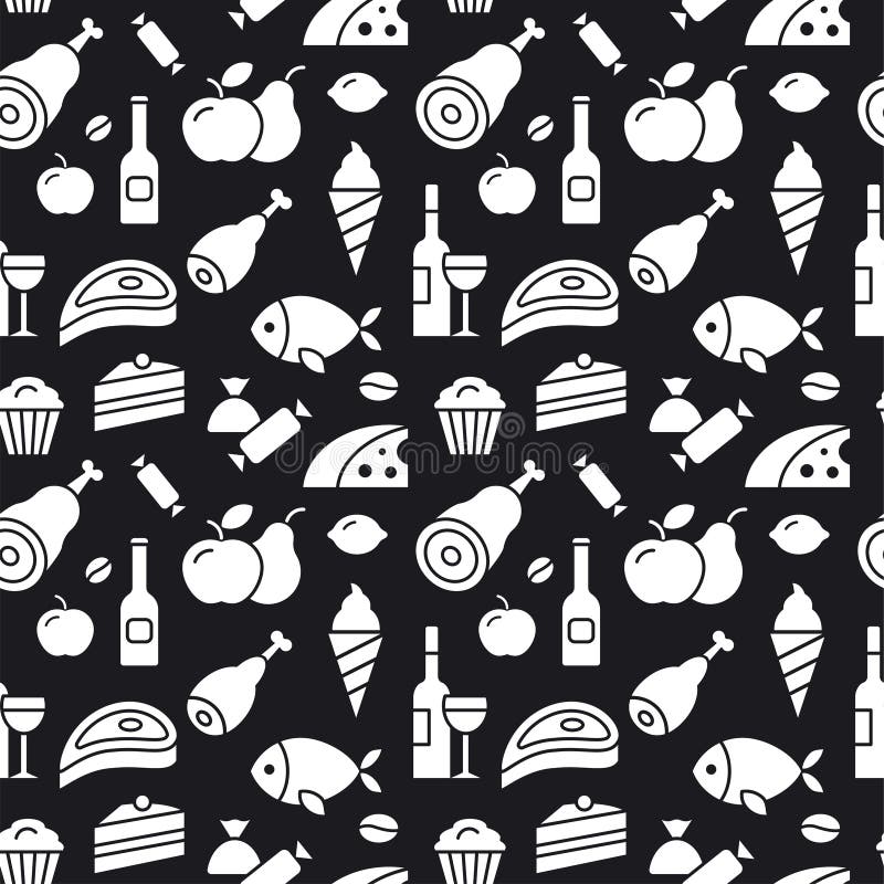 Food seamless pattern stock vector. Illustration of fresh - 213225774