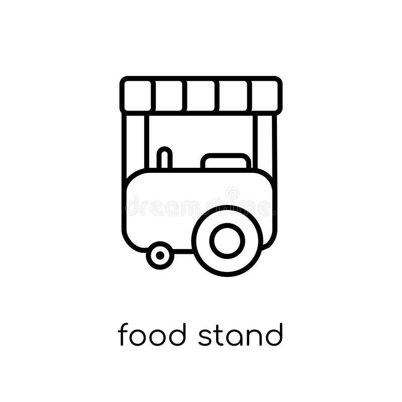 food stand icon. Trendy modern flat linear vector food stand icon on white background from thin line collection, outline vector illustration. food stand icon. Trendy modern flat linear vector food stand icon on white background from thin line collection, outline vector illustration