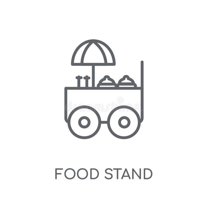 Food stand linear icon. Modern outline Food stand logo concept on white background from Summer collection. Suitable for use on web apps, mobile apps and print media