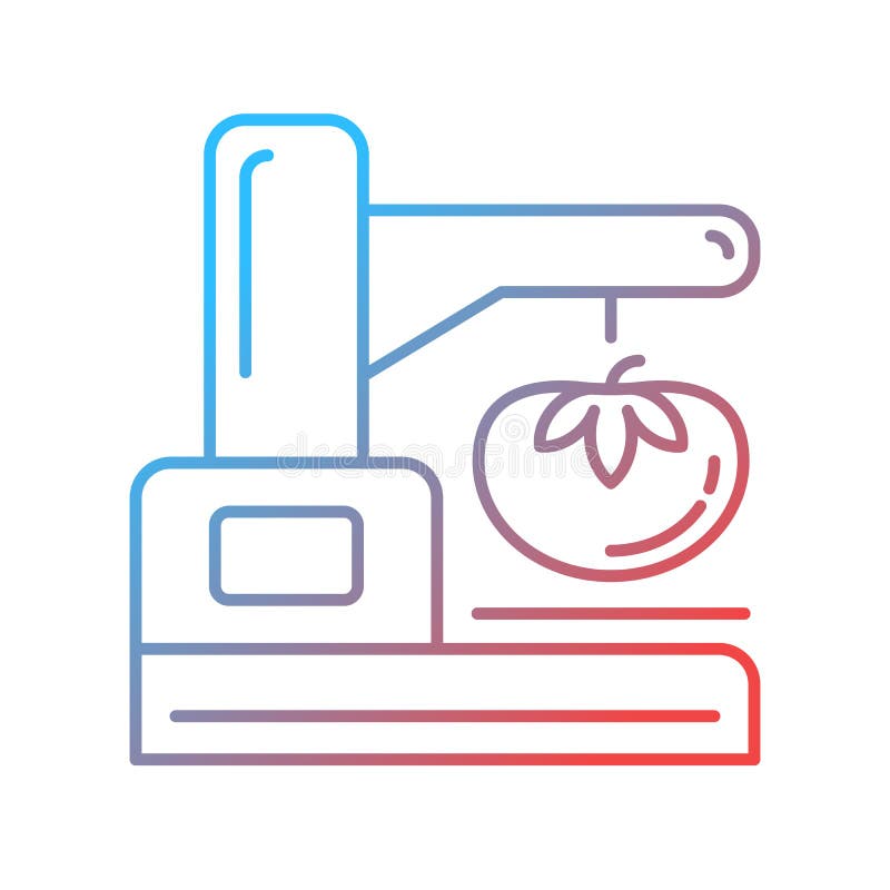 Food texture analyzer gradient linear vector icon stock illustration