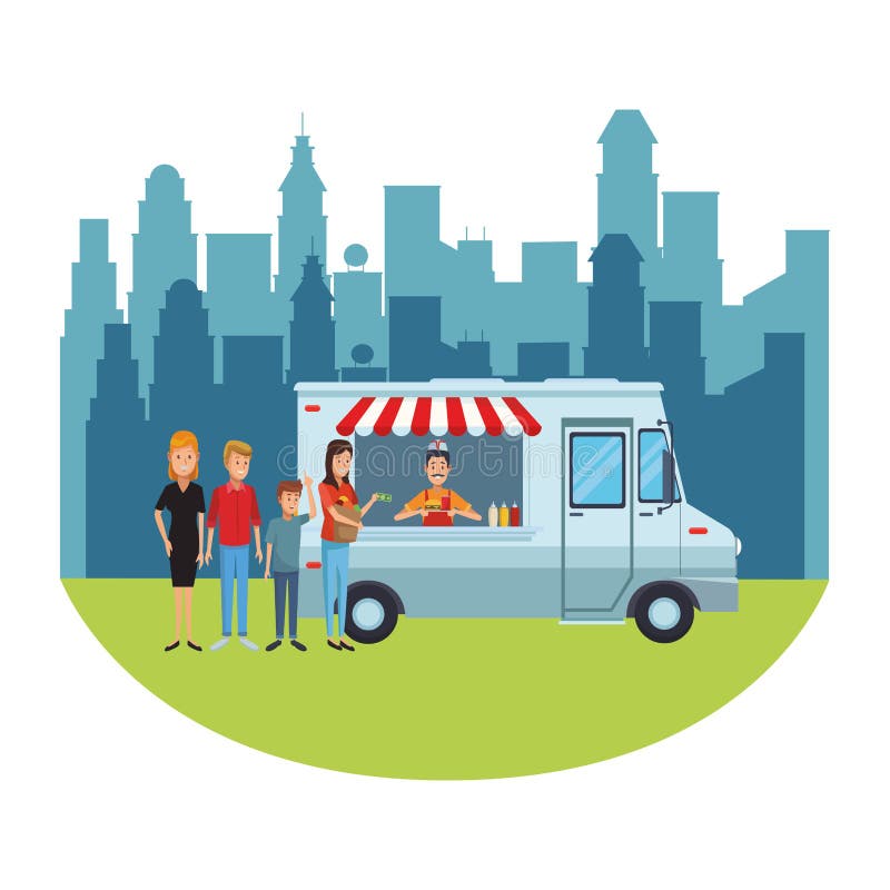 Food truck cartoon stock vector. Illustration of kitchen - 133789297