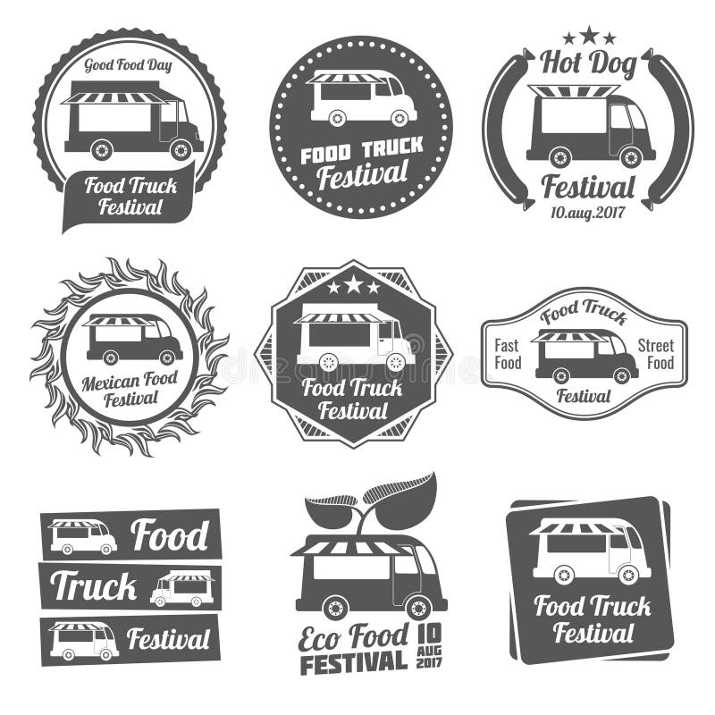 Logos of food truck stock vector. Illustration of illustration - 72164513