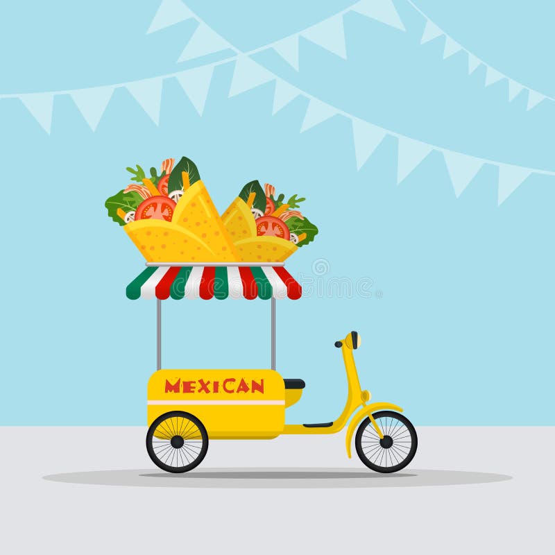 mexican catering clipart with blue