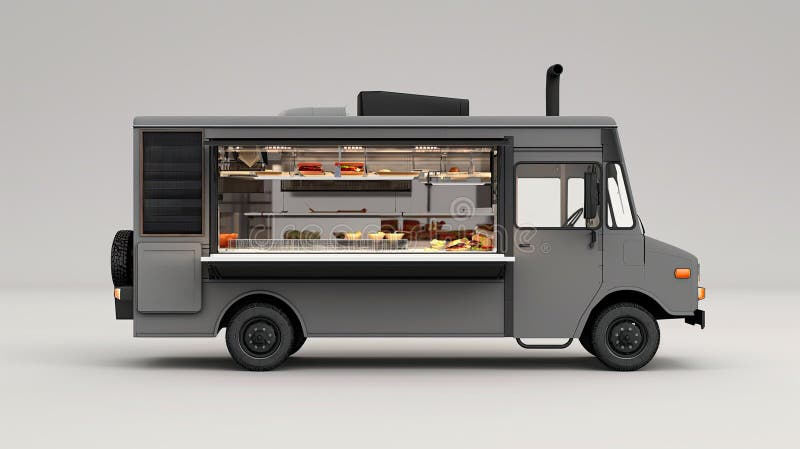 Food truck on the street stock image. Image of vehicle - 304050279
