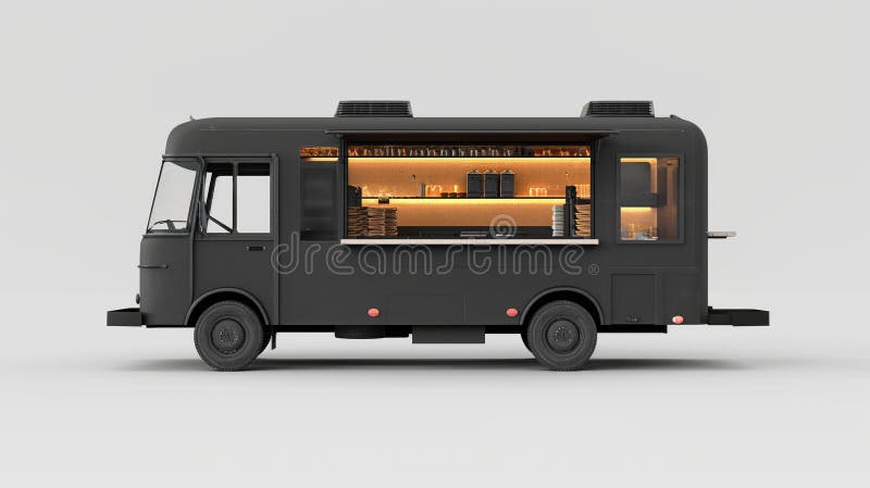 Food truck on the street stock photo. Image of customer - 304051226