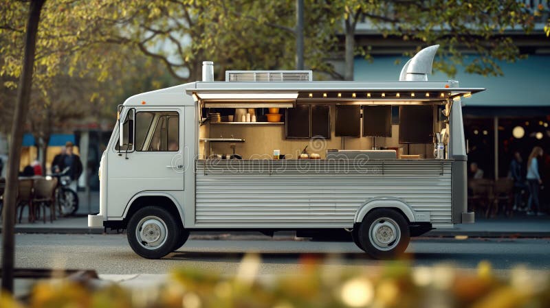 Food truck on the street stock image. Image of food - 304055215
