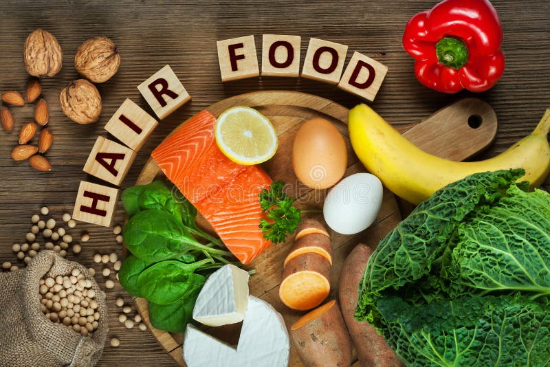 Foods for healthy hair royalty free stock photos Foods for healthy hair royalty free stock photos