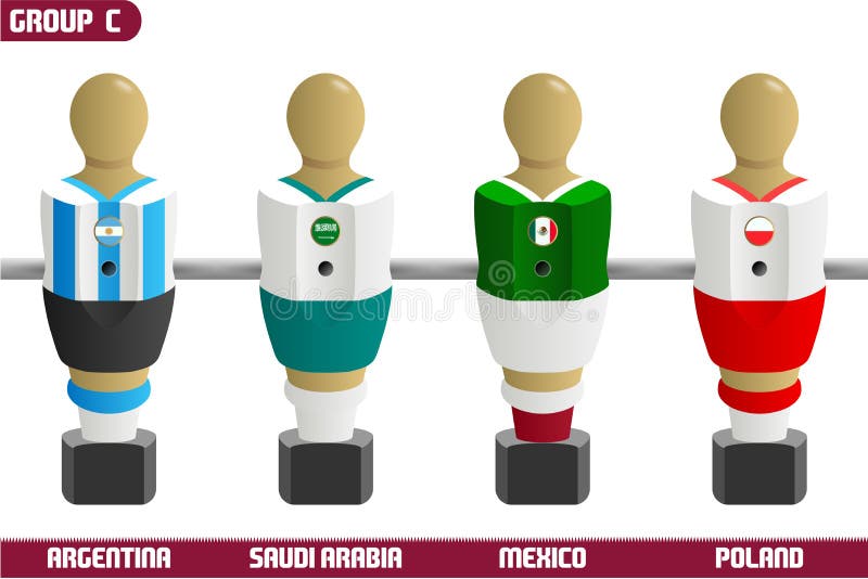 Foosball Player of Soccer National Teams C Stock Vector Illustration