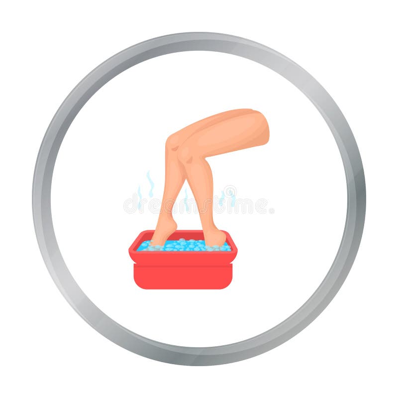 Foot Bath Icon in Cartoon Style Isolated on White Background. Skin Care ...