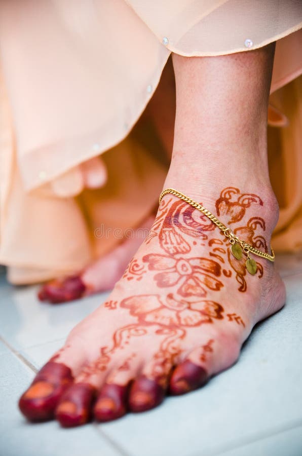 Foot Decorated with Henna stock image. Image of still 22187035