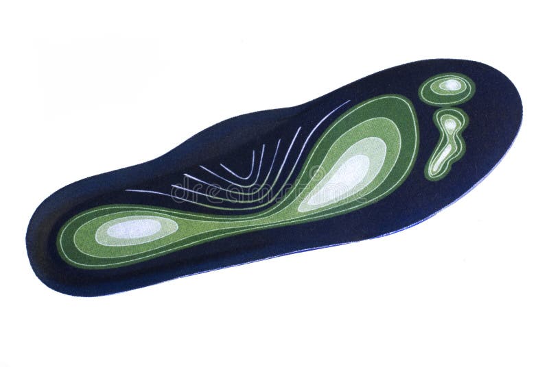 Foot insole for shoes, anatomic stress areas representation