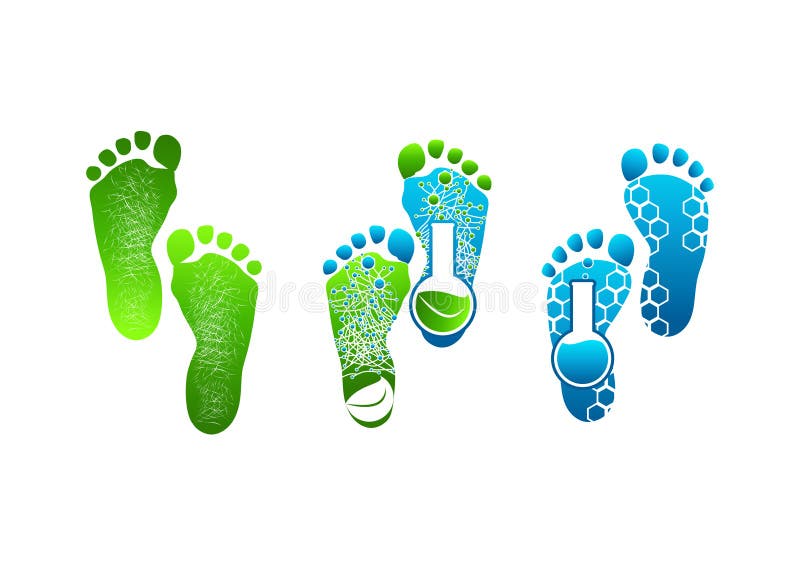 Foot logo, green feet symbol concept design stock illustration Foot logo, green feet symbol concept design stock illustration