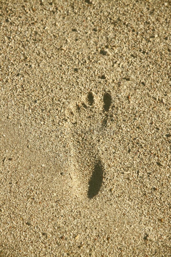 Foot print on the beach sand