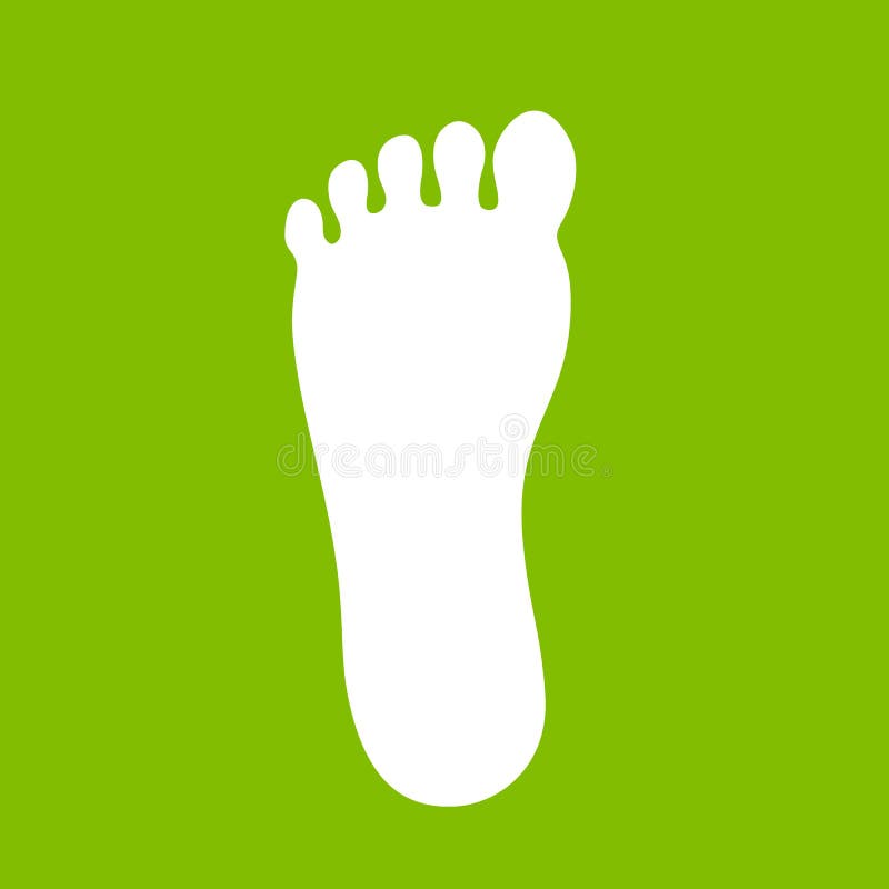 Foot print icon over green