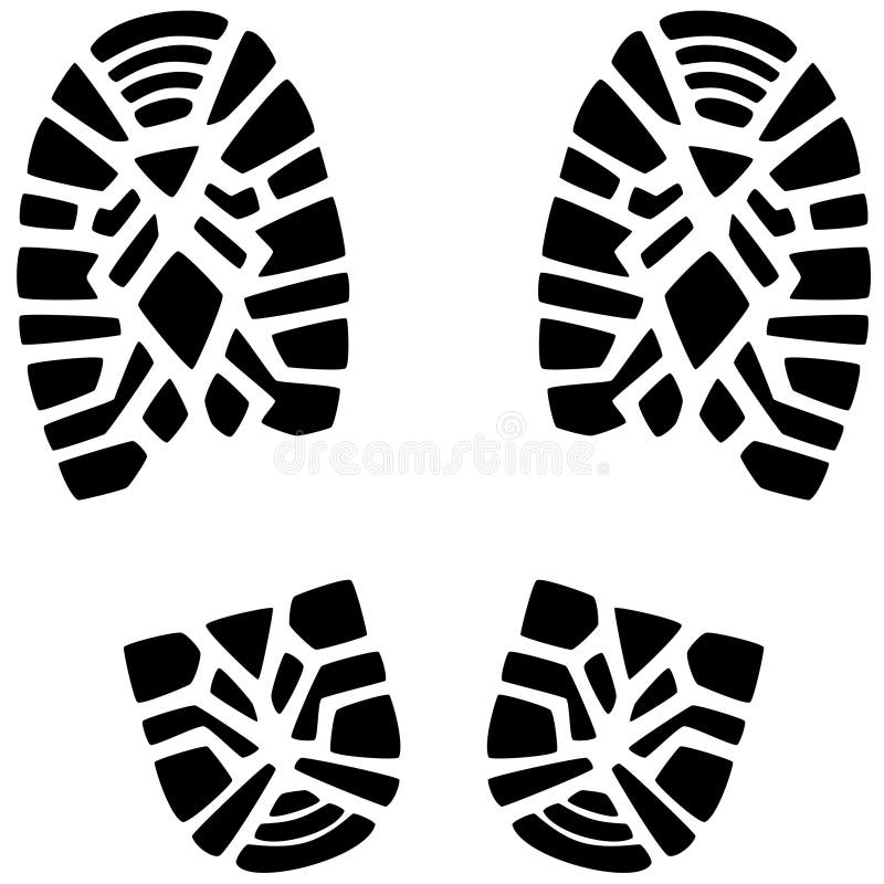 Foot prints of man and dog stock vector. Illustration of pattern - 12885446