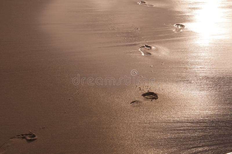 Foot prints stock photo