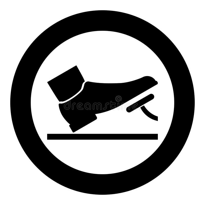 Foot Pushing the Pedal Gas Pedal Brake Pedal Auto Service Concept Icon  Black Color Illustration in Circle Round Stock Vector - Illustration of  control, brake: 136481478