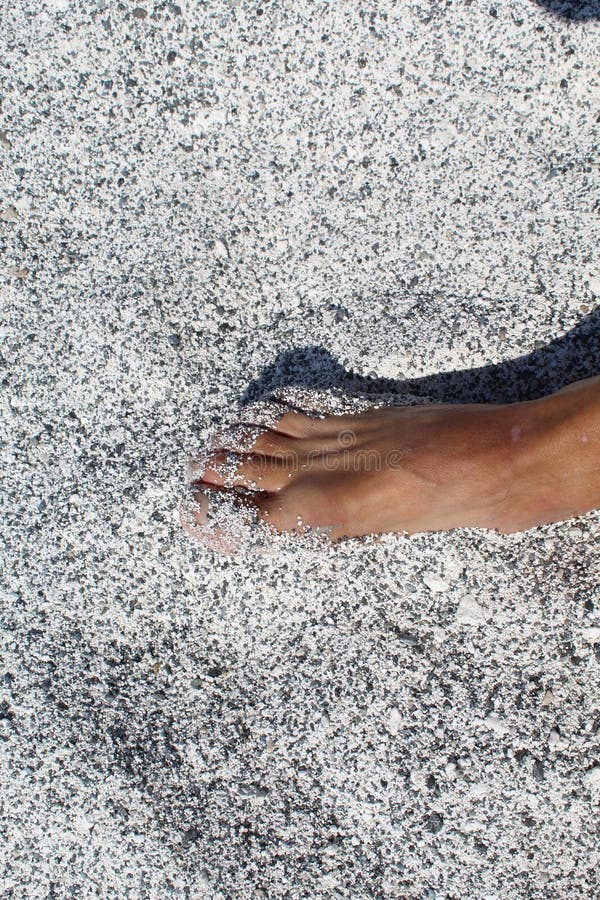 Foot in the sands of Salda lake royalty free stock image Foot in the sands of Salda lake royalty free stock image
