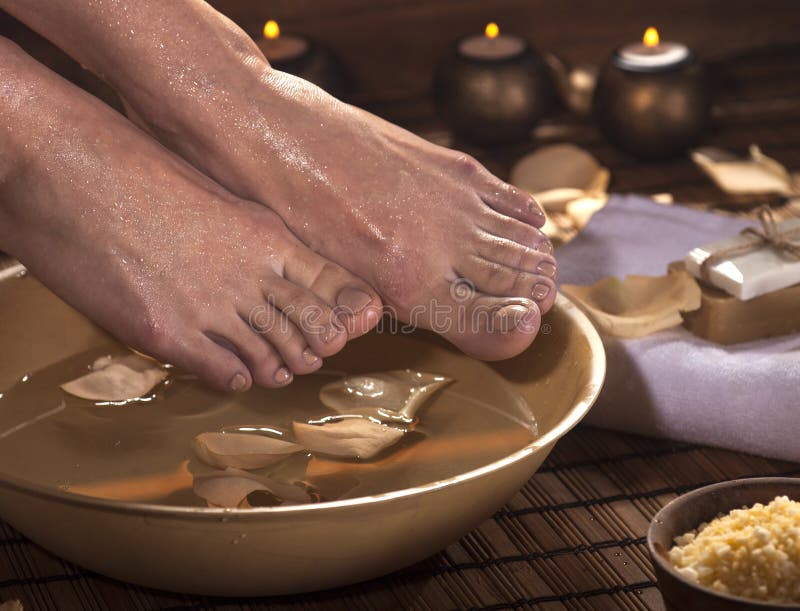 Foot Spa επεξεργασία στοκ φωτογραφία Foot Spa επεξεργασία στοκ φωτογραφία