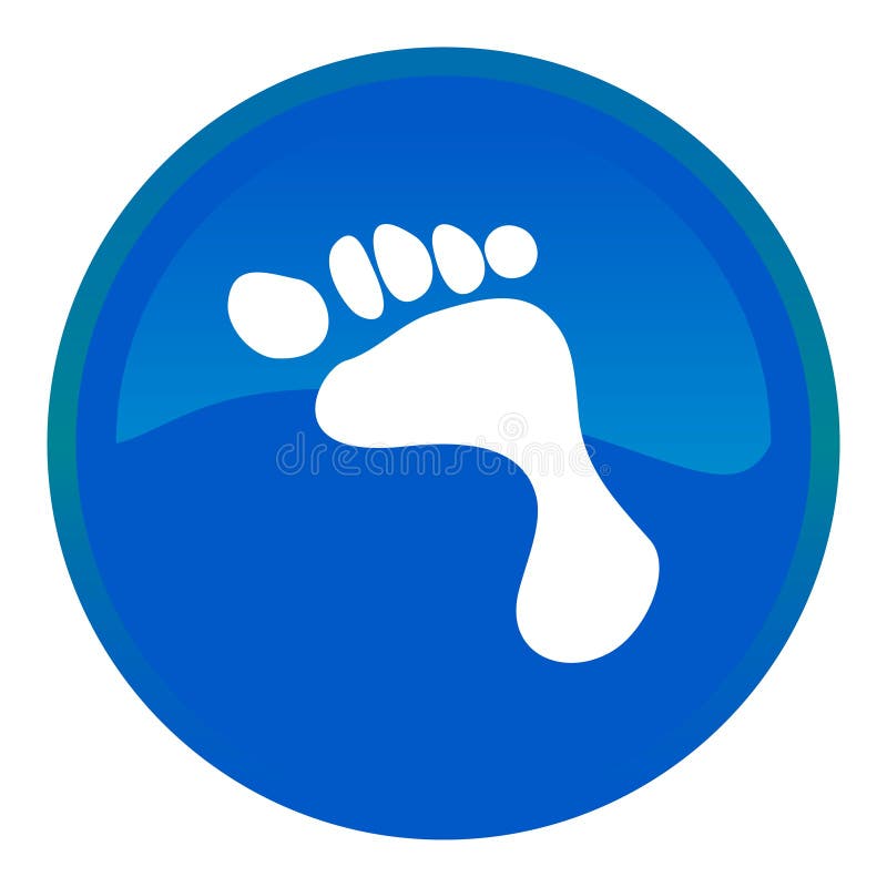 Foot web button - computer generated image. Button computer vectors